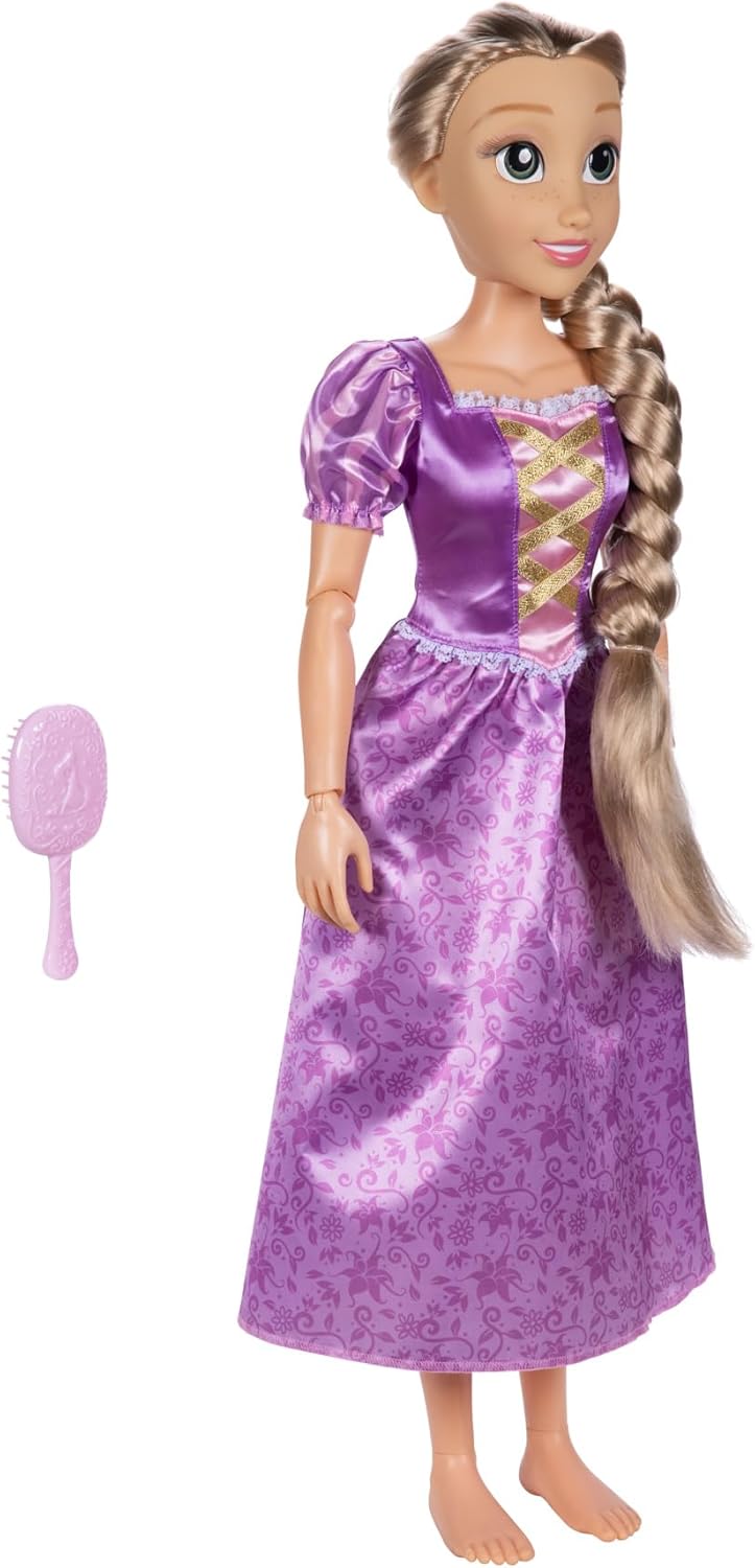 Disney Princess Playdate Rapunzel Doll 32 Inch, Large Tangled Princess Doll with Poseable Features and Styling Hair, Role Play Toy for Kids, Movie-Accurate Disney Character, 3 Years+