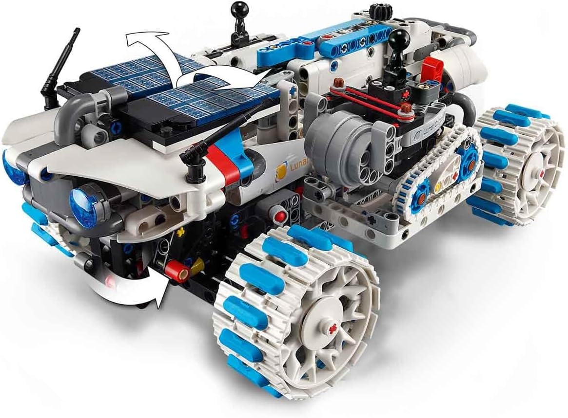 LEGO Technic Lunar Outpost Moon Rover Space Vehicle - Interactive STEM Toy with a Crane & Solar Panels - Robot Model - Birthday Gift for 10+ Year Old Boys & Girls - 42211