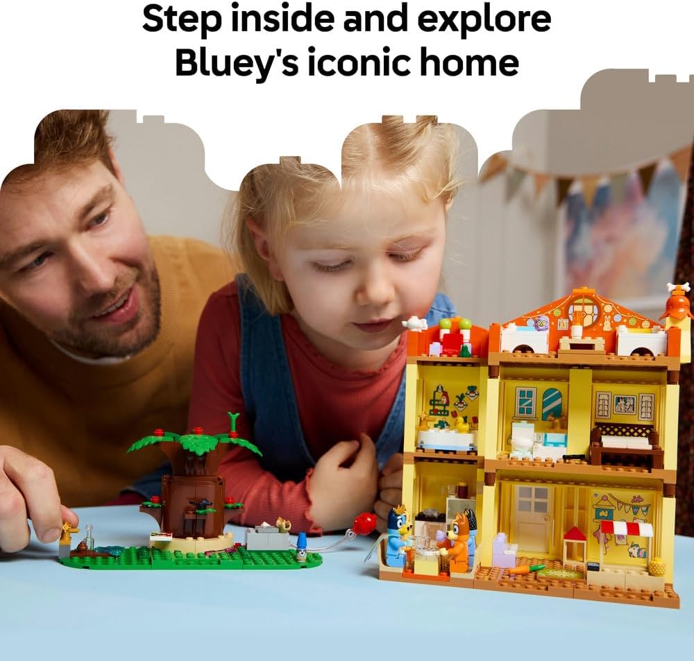LEGO Bluey: Bluey's Family House Toy - Modular Playset with Multiple Rooms, a Garden, 4 Minifigures & Fun Accessories - Birthday Gift for 4+ Year Old Girls & Boys or TV Show Fans - 11203