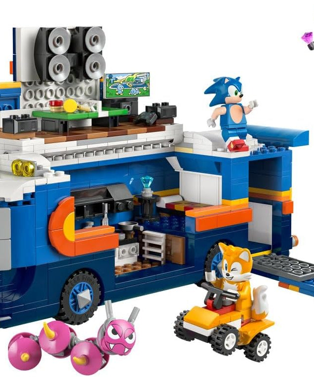 LEGO Sonic the Hedgehog Team Sonic Command Truck Toy - Interactive Set with an ATV Car & 5 Figures incl. Tails - Gift for 8+ Year Old Boys, Girls & Gaming Fans - 77006