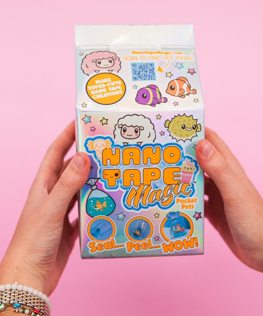 Nano Tape Magic Pocket Pets Mini Kit, DIY Nano Tape Bubble Craft Set with Keychain Projects and Slime Accessories for Kids, Arts & Crafts Kit, Ages 6+