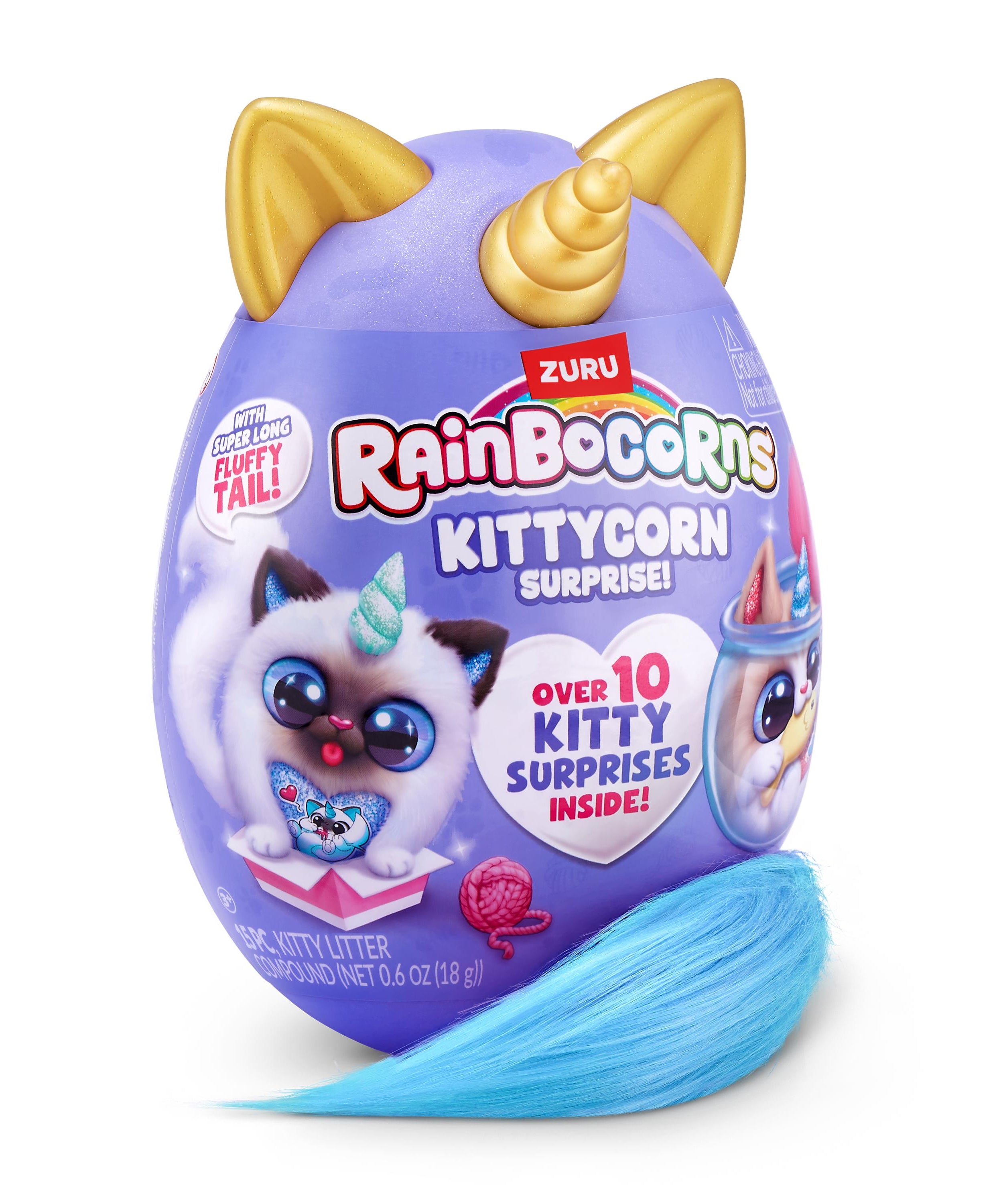 Rainbocorns Kittycorn Surprise S9 Collectible Plush Toy Set, 10+ Magical Surprises, Soft Plush Kittens with Fluffy Tails, Interactive Play for Girls Age 3+
