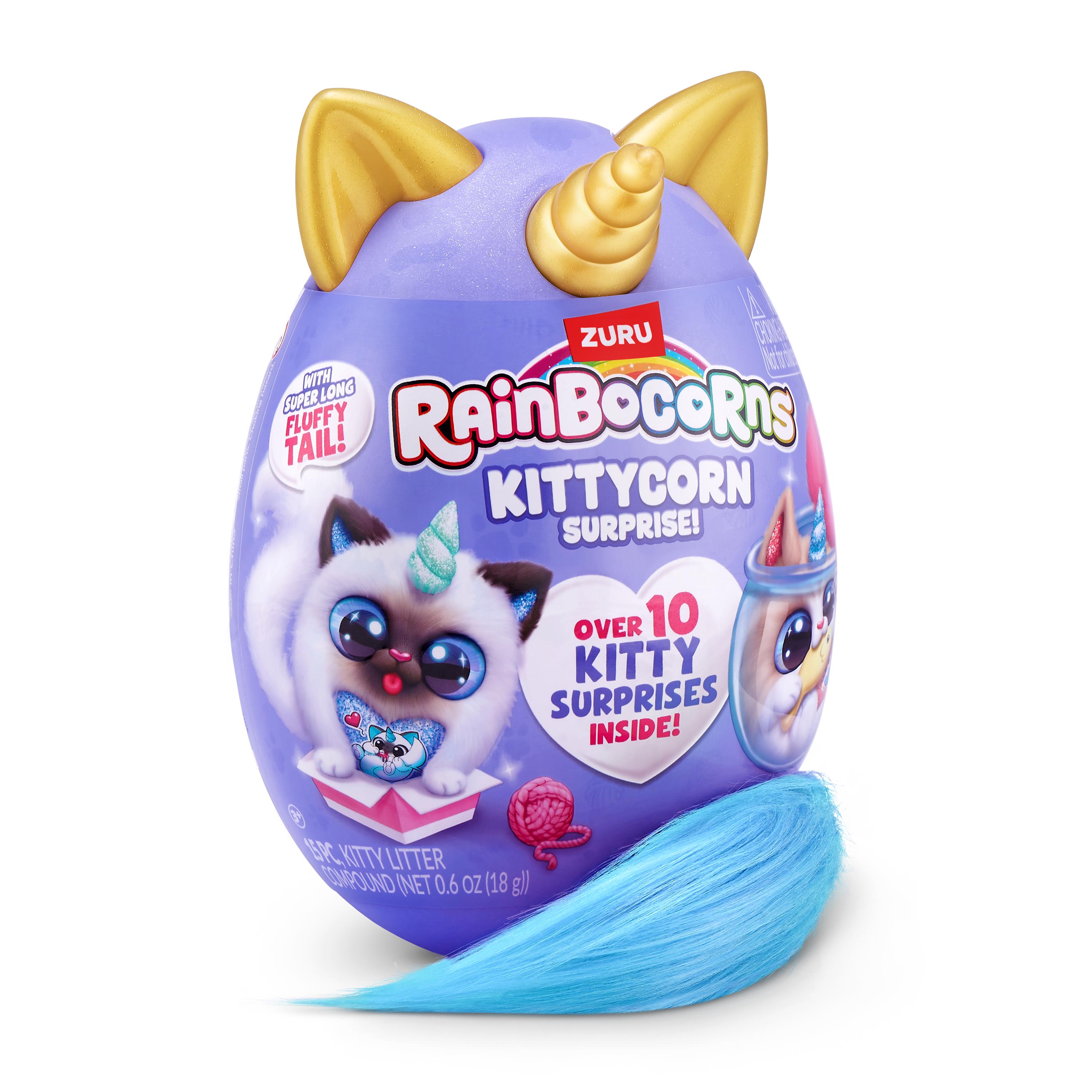 Rainbocorns Kittycorn Surprise S9 Collectible Plush Toy Set, 10+ Magical Surprises, Soft Plush Kittens with Fluffy Tails, Interactive Play for Girls Age 3+