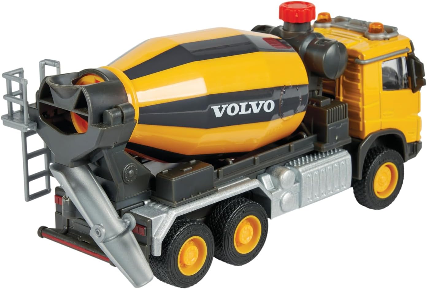 Majorette Grand Series – Volvo FMX Concrete Mixer Die-Cast Construction Vehicle with Lights, Sound Effects, Rotating Drum, Fold-Out Shoot, and Metal Cabin, One Size