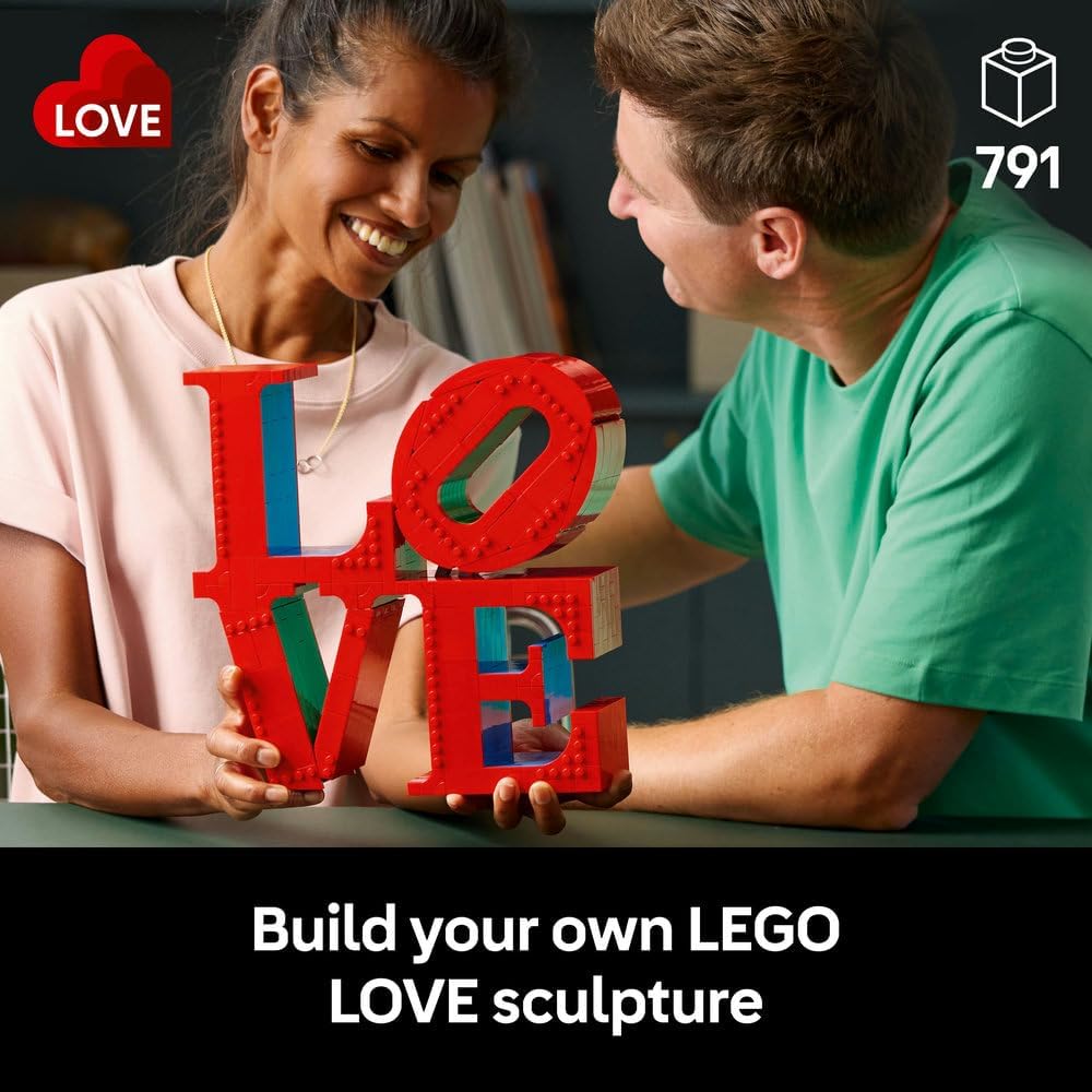LEGO Art LOVE Building Set - Sculpture Model Kit for Adults to Build - Home Office Decor Piece - DIY Gift for Women & Men - Valentine's Day Treat - 31214