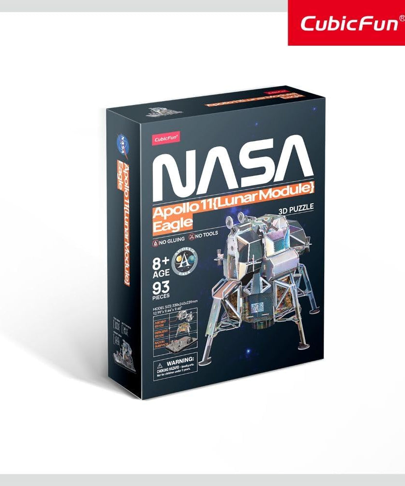 Cubic Fun 3D Puzzle NASA Apollo 11(Lunar Module) Eagle 93 Pieces, For 8 Years+