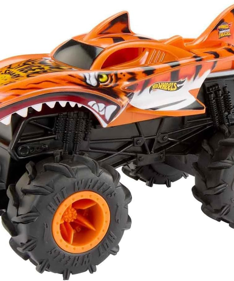 Hot Wheels RC Monster Trucks HW Tiger Shark RC in 1:24 Scale, Remote-Control Toy Truck