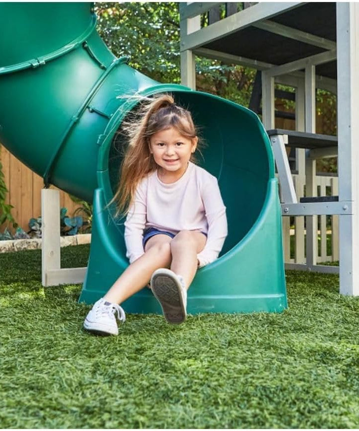 KidKraft Silver Sands Wooden Swing Set with Slides, Swings, Acrobar, Clubhouse and Picnic Table, Outdoor Playset for Kids Ages 3–10