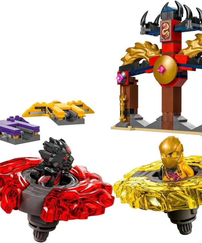 LEGO NINJAGO Dragon Spinjitzu Battle Pack Set with 2 Minifigures, Launchers & Flying Elements - Action Ninja Toy for 6+ Year Old Boys & Girls - Ramadan Gifts for Dragons Rising TV Show Fans - 71826