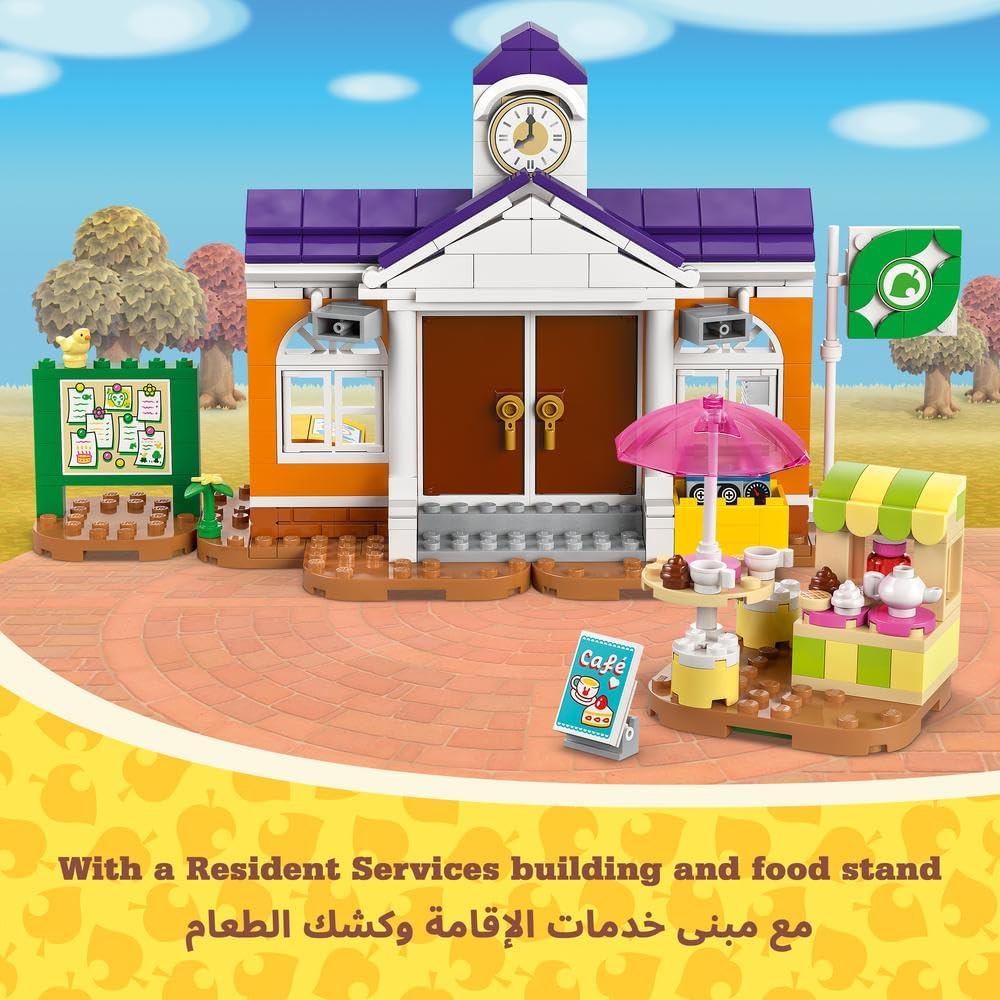 LEGO Animal Crossing K.K.'s Concert at the Plaza Building Toy for 7 Plus Year Old Girls and boys, with Café Playset, Figures and Vehicle from the Video Games, Pretend Play Gift for Kids 77052