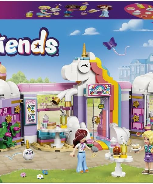 LEGO Friends Unicorn Dream Café - Toy Cake Shop w/ 3 Mini Dolls, Cash Register & Play Food Accessories incl. Cupcakes - Birthday Gift for 6+ Year Old Girls - 42684