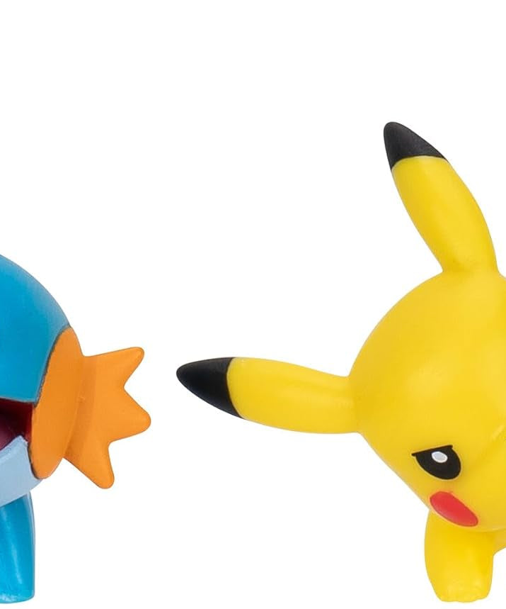 Pokemon Pikachu & Mudkip Figures, Detailed Official Figures, Battle Ready, Action Figurines, Collectibles, Display Toys for Boys, Battle Figure