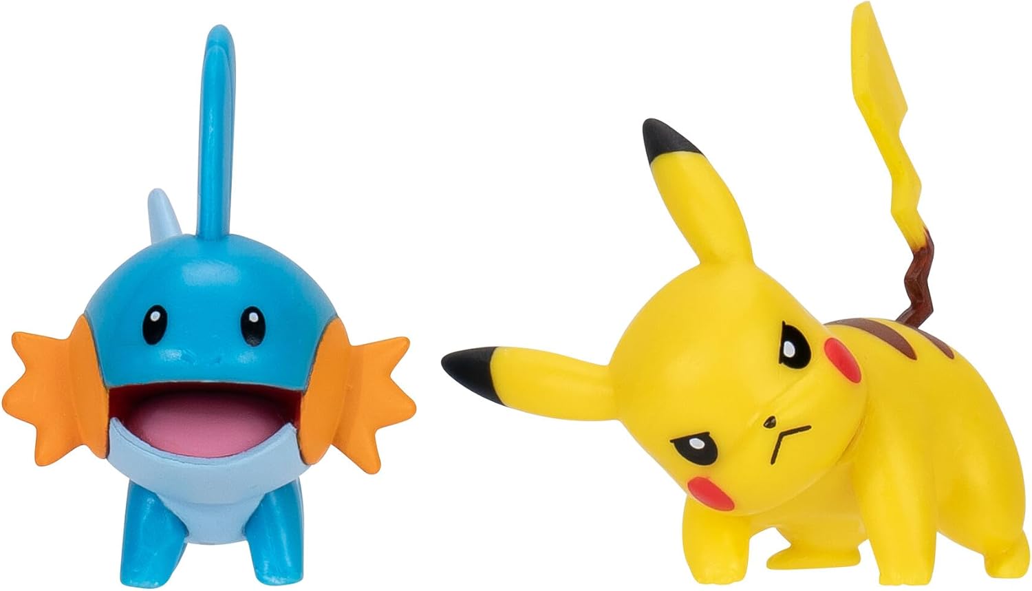 Pokemon Pikachu & Mudkip Figures, Detailed Official Figures, Battle Ready, Action Figurines, Collectibles, Display Toys for Boys, Battle Figure