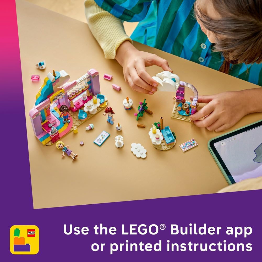 LEGO Friends Unicorn Dream Café - Toy Cake Shop w/ 3 Mini Dolls, Cash Register & Play Food Accessories incl. Cupcakes - Birthday Gift for 6+ Year Old Girls - 42684