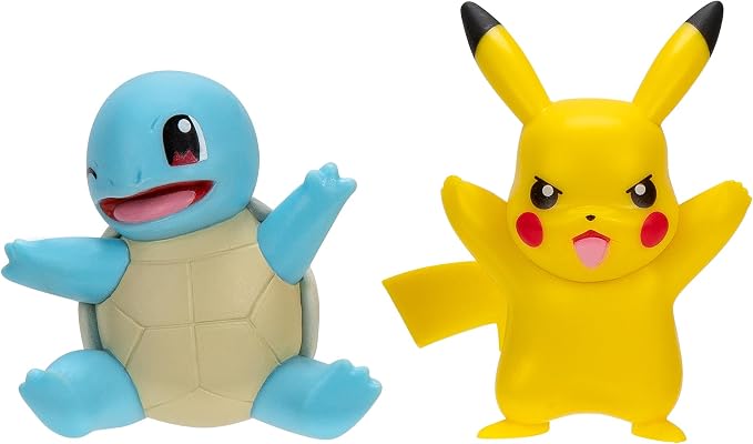 Pokemon Battle Figure 1st Partner 2-Inches - Pikachu + Squirtle