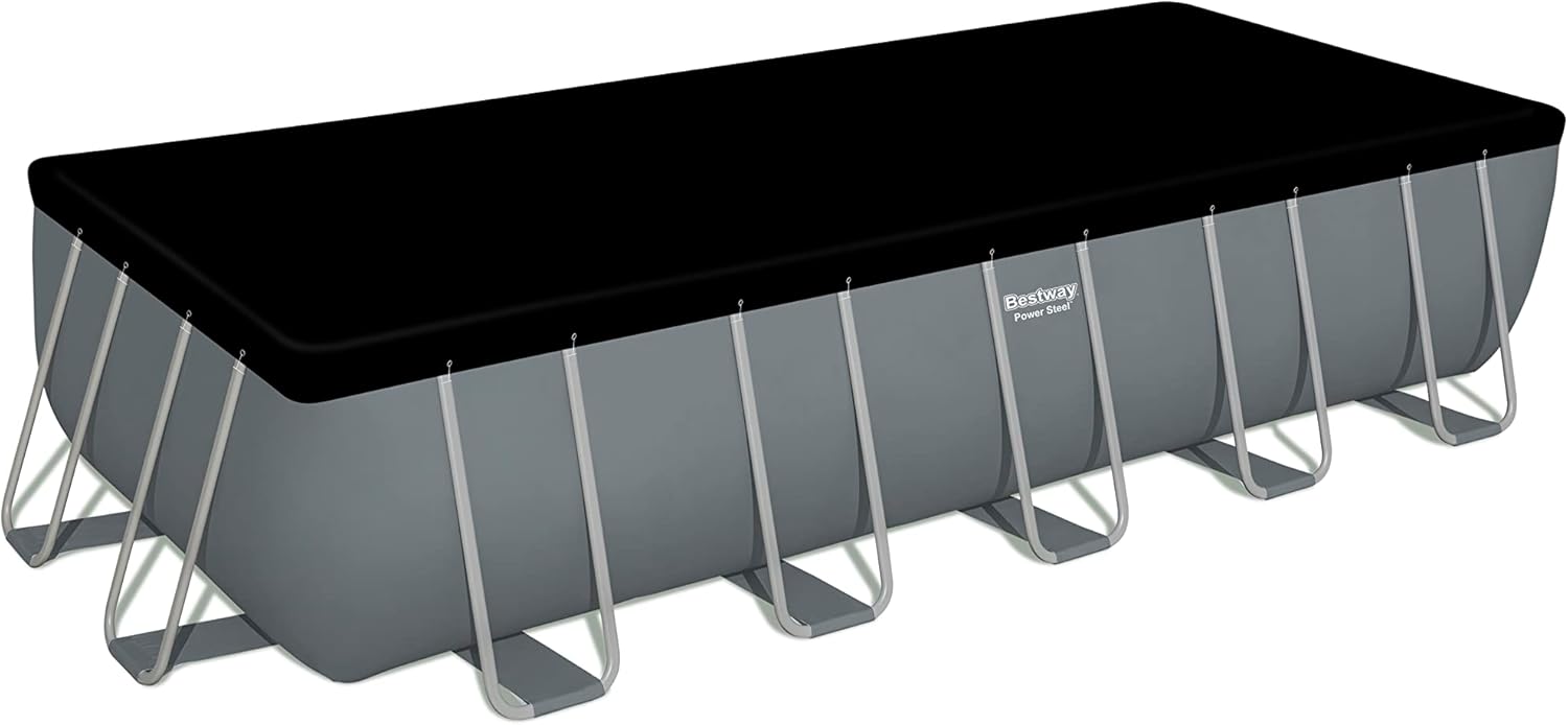 Bestway Power Steel™ Above Ground Pool Set 6.40m x 2.74m x 1.32m – Heavy-Duty Rectangular Family Swimming Pool with Steel Frame, Ages 18+