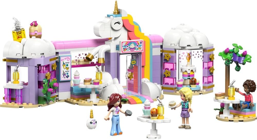 LEGO Friends Unicorn Dream Café - Toy Cake Shop w/ 3 Mini Dolls, Cash Register & Play Food Accessories incl. Cupcakes - Birthday Gift for 6+ Year Old Girls - 42684