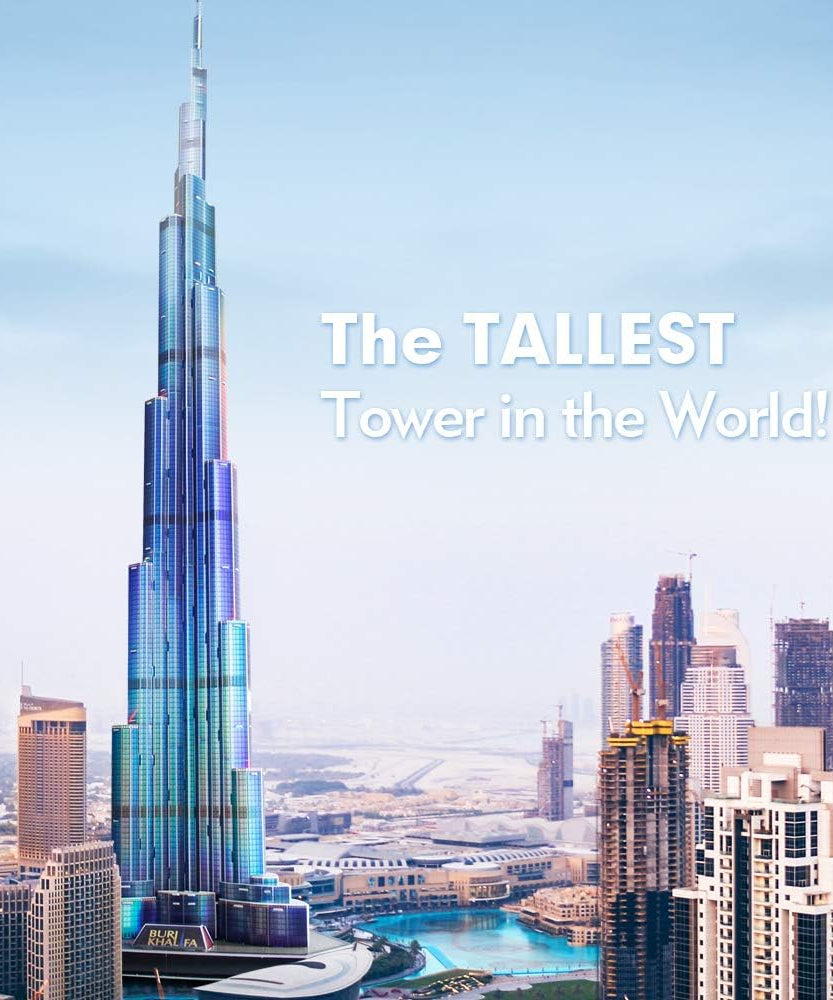 CubicFun 3D Puzzle LED Burj Khalifa Dubai Model Kit 136 Pieces Architecture Building Set for Adults + Teens Souvenir Display Gift