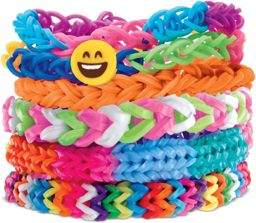 مجموعة صنع أساور مطاطية فاخرة من CraZLoom SNS من Cra-Z-Art، تحتوي على 4 أنوال، وأكثر من 2000 شريط مطاطي، وخرز، وخطافات، ومجموعة حرف يدوية للأطفال