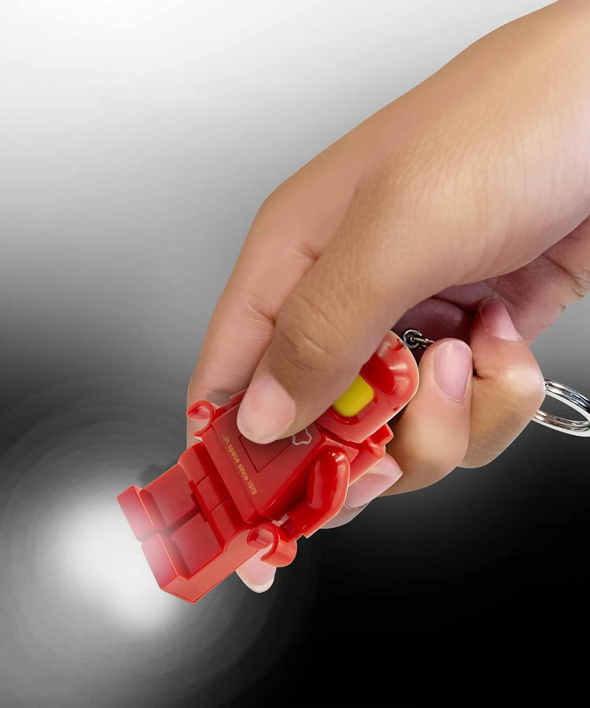 IQ Lego Iconic Schlüsselanhänger mit LED-Taschenlampe Spielzeuggeschenke für Kinder - 76 mm große Figur - 2 CR2025 Batterien enthalten