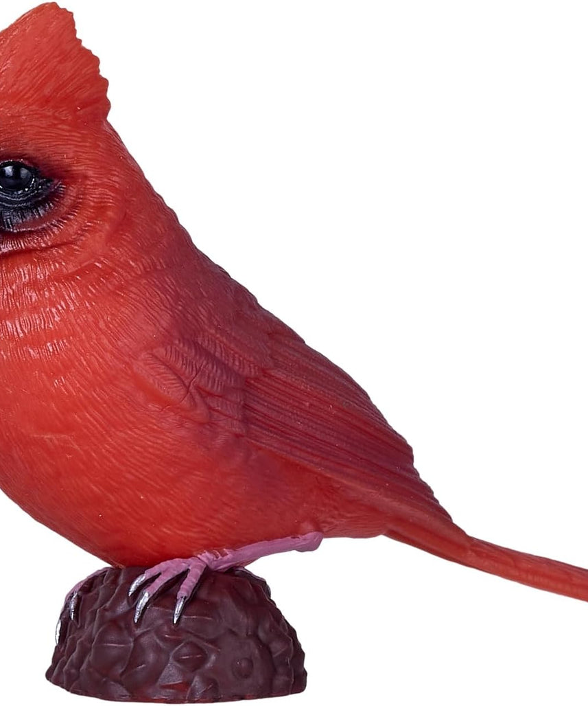MOJO, American Red Cardinal Garden Bird Enthusiast Collection Series 1, Hand-Painted Figurines, Wildlife Collectibles, Toys, Detailed Sculptures with QR Code for Fun Facts
