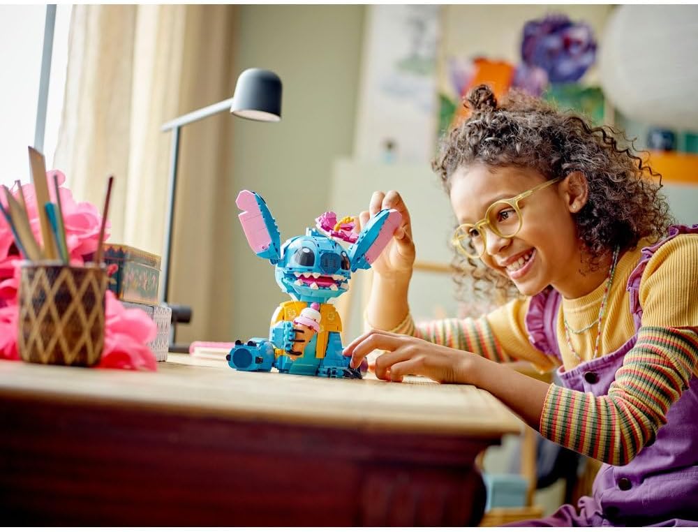 LEGO | Disney Stitch Toy - Play & Display Figure with an Ice-Cream Cone & Decorative Flower - Ramadan Gift for 9+ Year Old Girls, Boys & Lilo & Stitch Movie fans - 43249