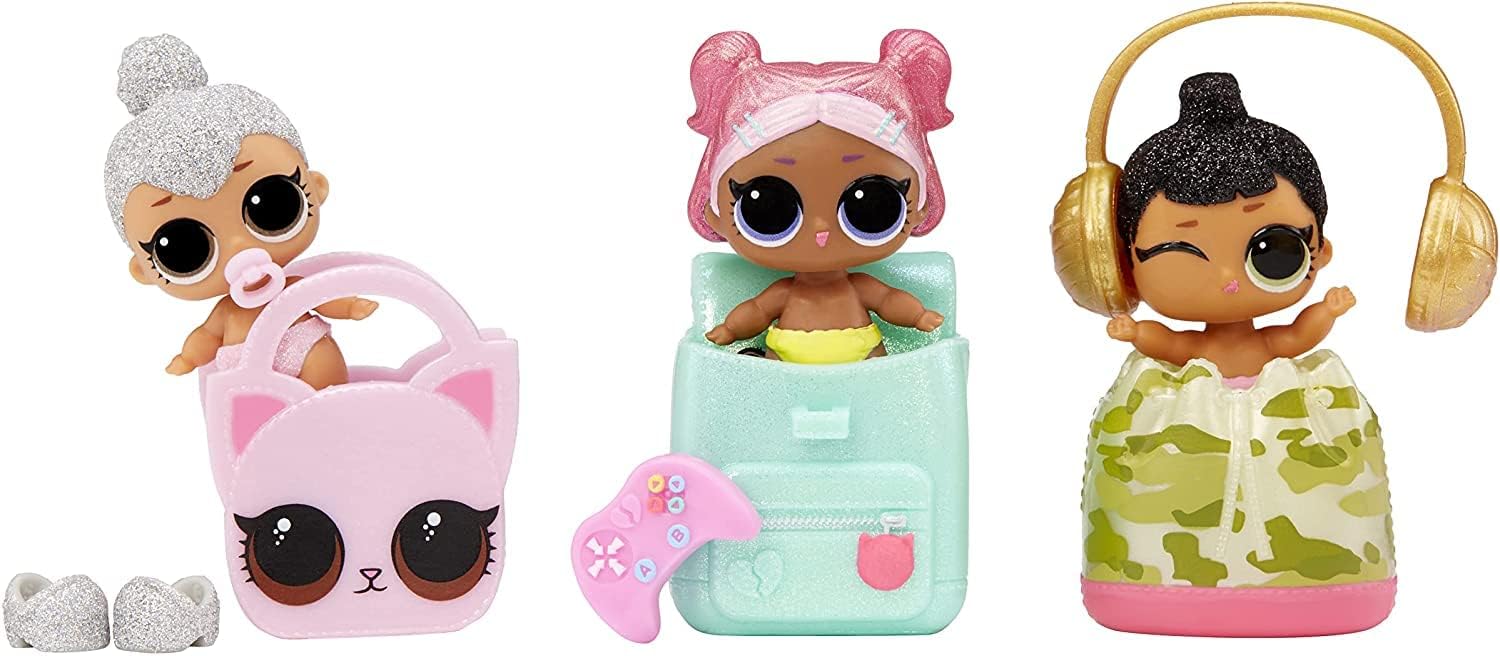 L.O.L. Surprise Glitter Color Change Lil Sis Doll Set with 5 Surprises, Collectible Fashion Doll with Glitter Hair and Accessories, Ages 4+