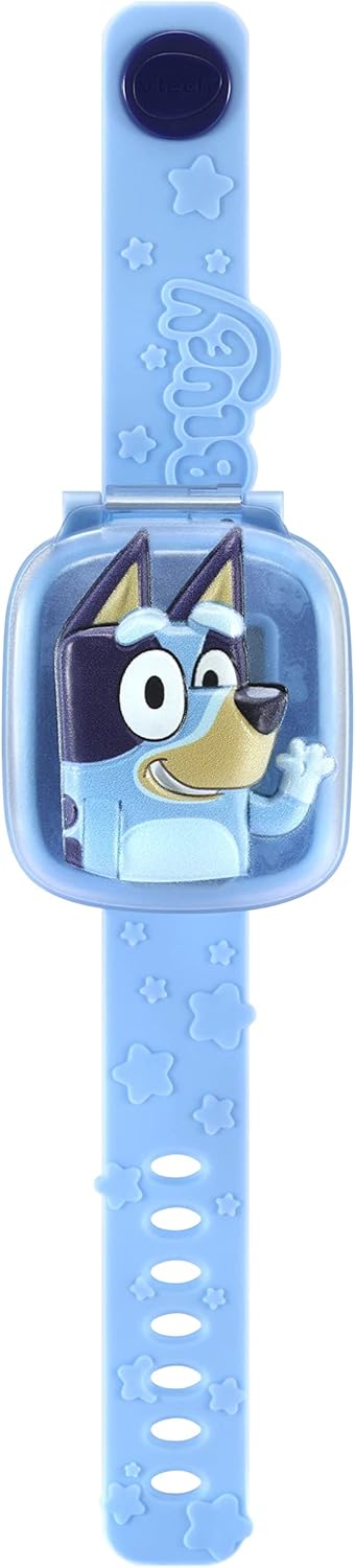 VTech Bluey Wackadoo Learning Watch Interactive Toddler Wristwatch with Stopwatch Timer Alarm Games Voice Guided by Bluey and Bingo Educational Role Play Toy for Kids Ages 3-6, Medium, Blue