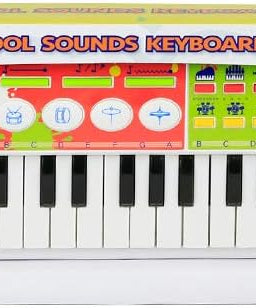 Winfun Cool Sounds Keyboard, 37-Key Kids Piano with Lights, Drum Pad, Instrument Sounds & Rhythm Effects, Educational Musical Keyboard for Kids 3+ Years