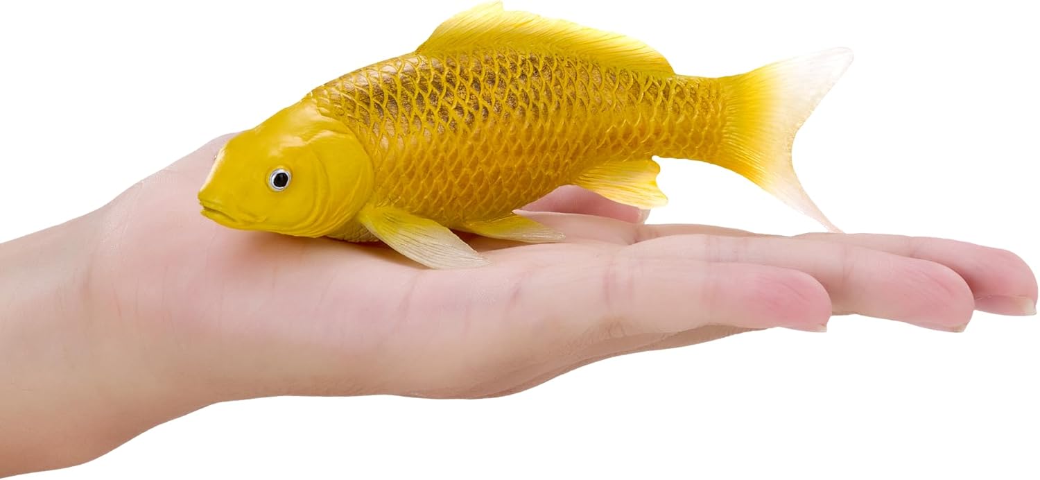 MOJO, Hand-Painted Koi Carp Asagi Fish Figurine, Blue and Red Decorative Model, Collector Series 1, Japanese Style (Kin Matsuba Koi)