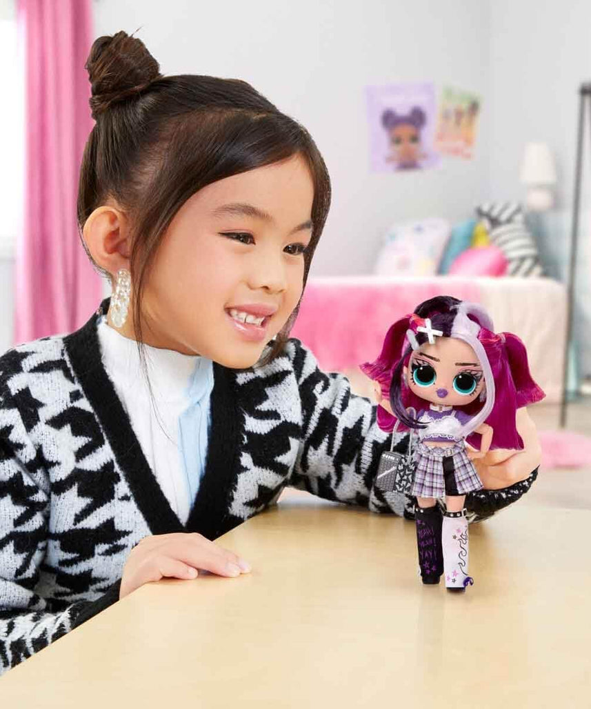 L.O.L. Surprise Tweens Series 4 Fashion Doll Jenny Rox with 15 Surprises, Collectible Articulated Doll with Accessories, Hairbrush, Microphone, Purse, and Doll Stand, Ages 3+