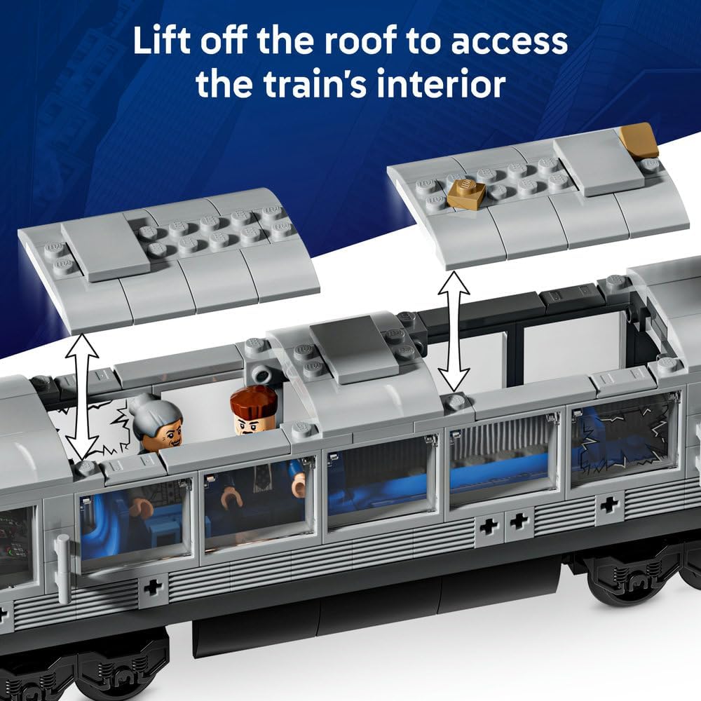 LEGO ǀ Marvel Spider-Man vs. Doc Ock Subway Train Scene - Play & Display Toy with 4 Minifigures - Collectible Super Hero Gift for 9+ Year Old Boys & Movie Fans - 76321