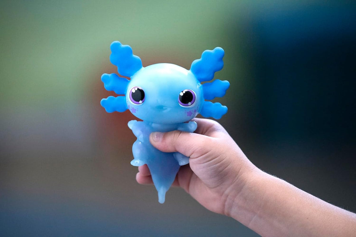 لعبة جالوت أنيماجيك، ليتس جلو أكسولوتل أزرق، حيوان أليف مضيء تفاعلي مع تأثير متوهج ومخالب قابلة للتمدد، لعبة حسية تعمل بالماء، مناسبة للأعمار من 4 سنوات فما فوق، شخصيات ألعاب تفاعلية من القطيفة