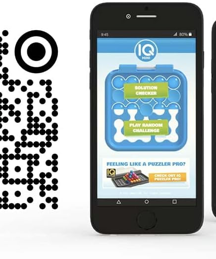 SmartGames IQ Mini Handheld Educational Puzzle Game Create Your Own Levels Brain Teaser for Kids Ages 6 and Up Travel-Friendly Matching Game