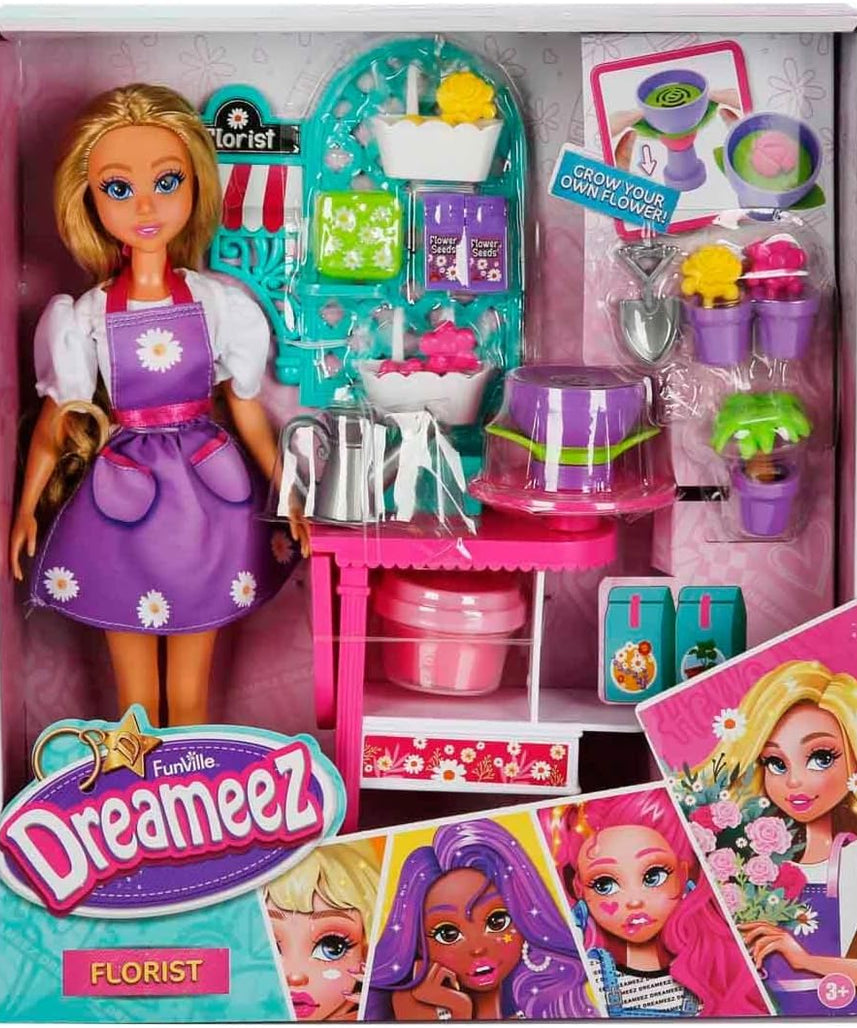 Dreameez Florist Doll Playset for Girls, 29 cm Fashion Doll with Flower-Themed Accessories, Pretend Play Toy for Ages 3+