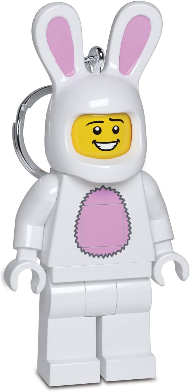 Lego IQ Minifigures Light Easter Bunny Suit Guy Keychain, 7.6 cm Tall