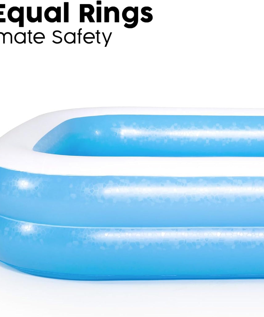 Bestway 8'7" x 69" x 20"/2.62m x 1.75m x 51cm Blue Rectangular Pool