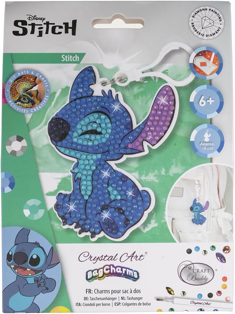 CRYSTAL ART Disney Lilo and Stitch Set Charms for Backpack with Diamonds