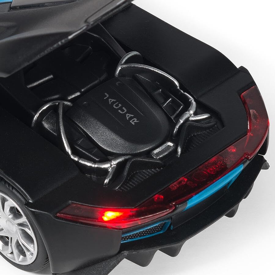 D-Power Jaguar C-X75 Die-Cast Model Car – 1:32 Scale, Black, Pull-Back Supercar Toy, Ages 3+