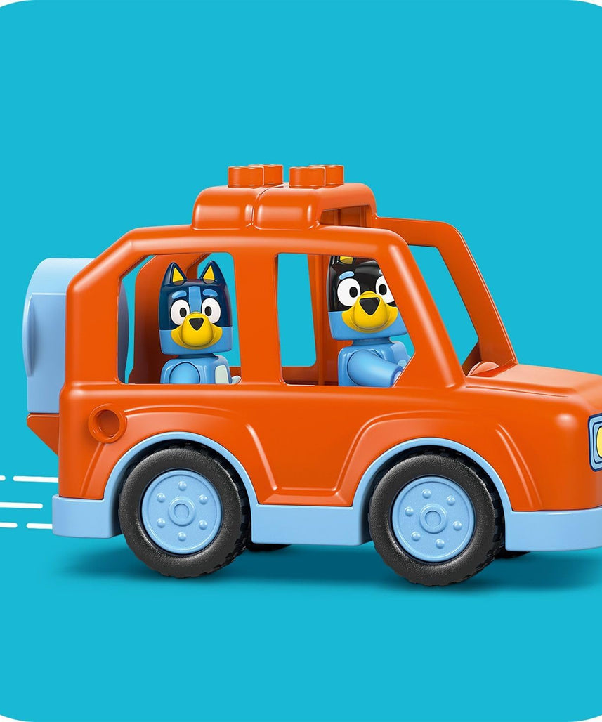 LEGO DUPLO Bluey Ice Cream Trip Toddler Toy with Vehicle Ice Cream Stand and 2 Figures including Bandit Gift for 2+ Year Old Girls and Boys 10458