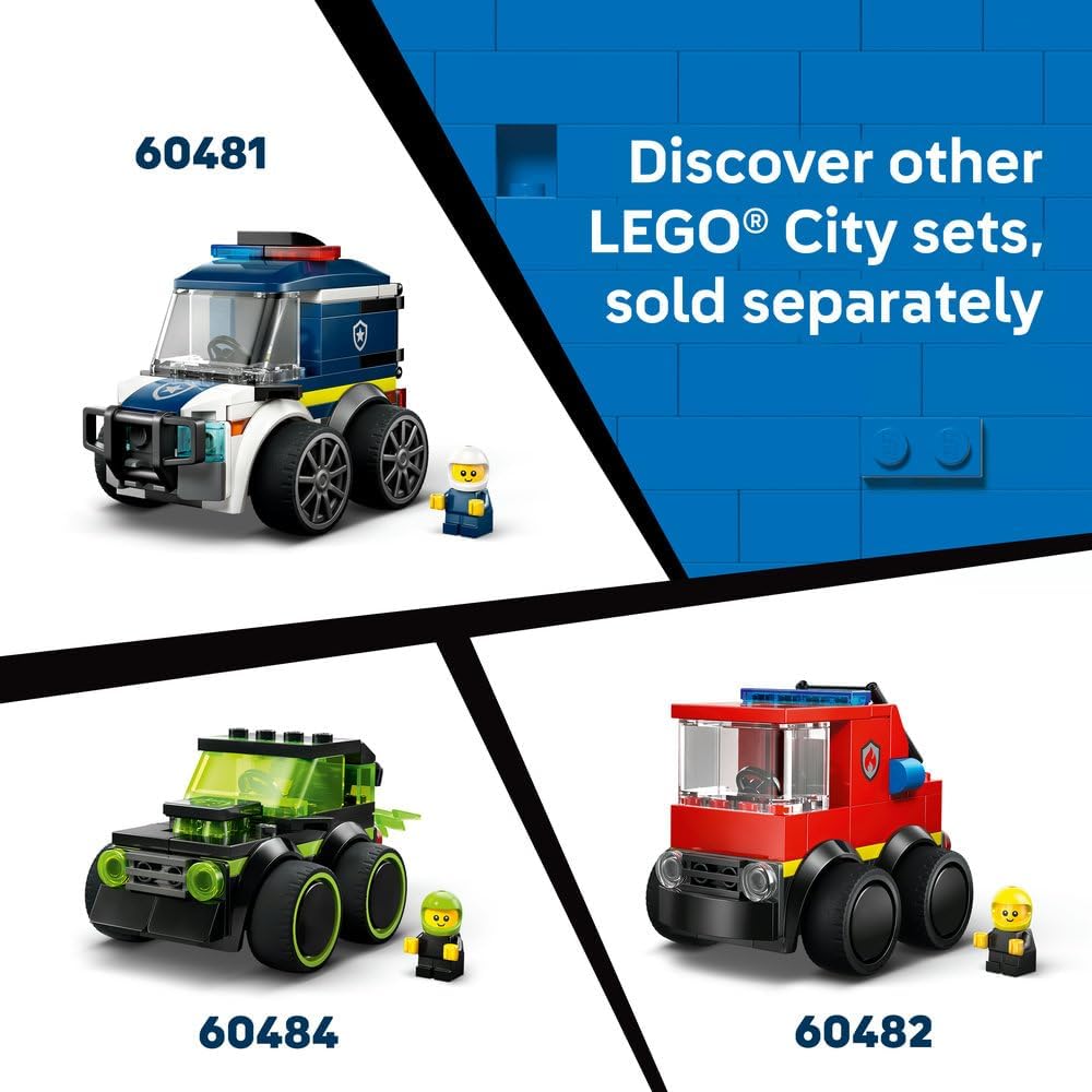 LEGO City Rides – Construction Loader Toy - Excavator Building Set w/a Worker Junior Minifigure - Party Bag Fillers - Small Collectible Gift for 5+ Year Old Boys - 60483