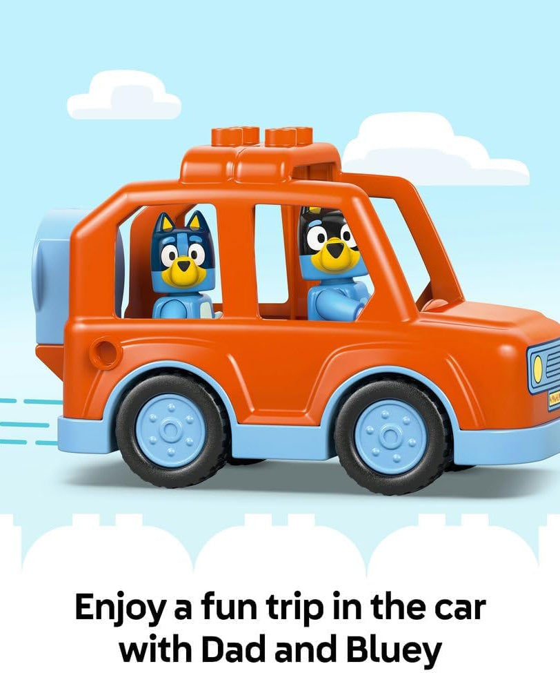 LEGO DUPLO Bluey Ice Cream Trip Toddler Toy with Vehicle Ice Cream Stand and 2 Figures including Bandit Gift for 2+ Year Old Girls and Boys 10458