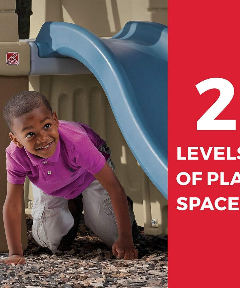 Step2 Play Up Gym Set Refresh, Outdoor Climber, Slide and Swing Set for Kids Ages 3 to 8, Backyard Playhouse Activity Center, Play Sets