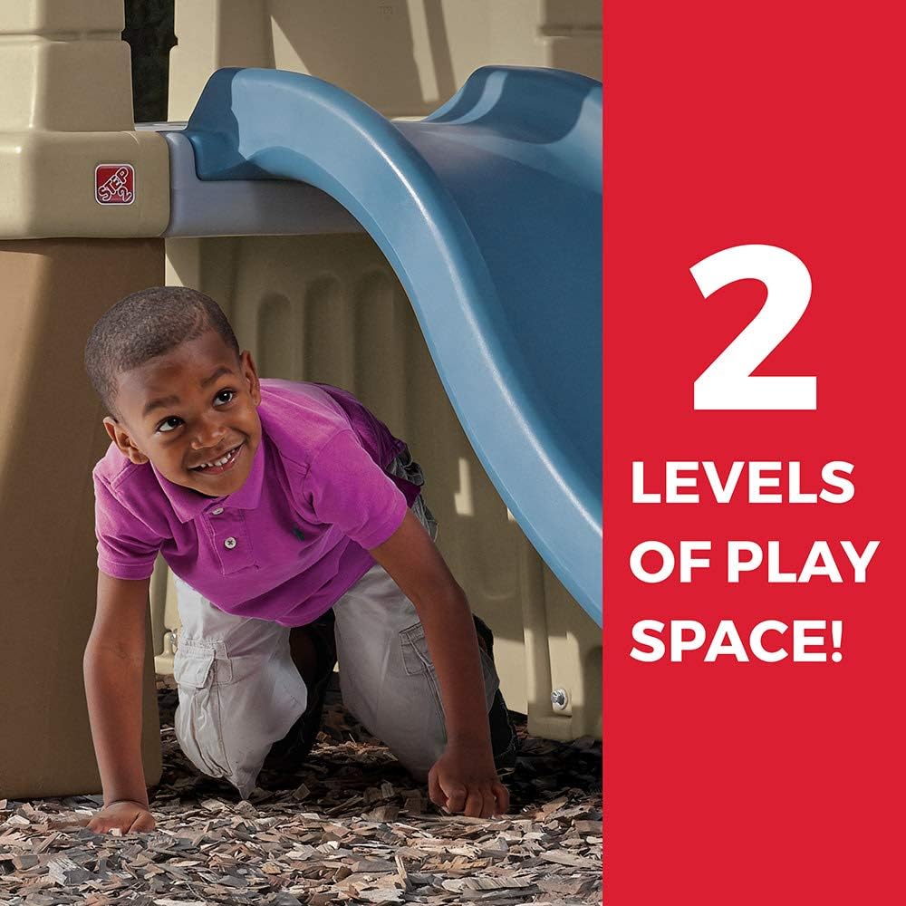 Step2 Play Up Gym Set Refresh, Outdoor Climber, Slide and Swing Set for Kids Ages 3 to 8, Backyard Playhouse Activity Center, Play Sets