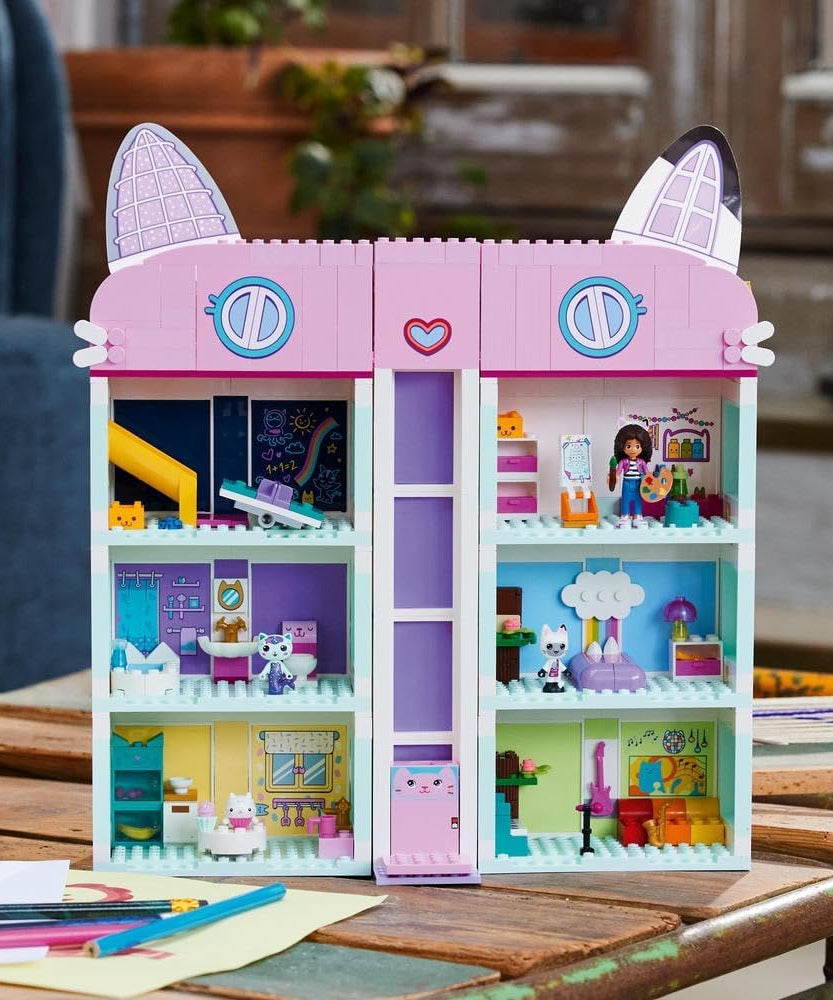 LEGO Gabby’s Dollhouse Toy Playset 10788, 4 Floor 8 Room Dollhouse with Gabby, Pandy Paws, MerCat & Cakey Figures Plus Accessories, Dollhouses for Kids Ages 4+
