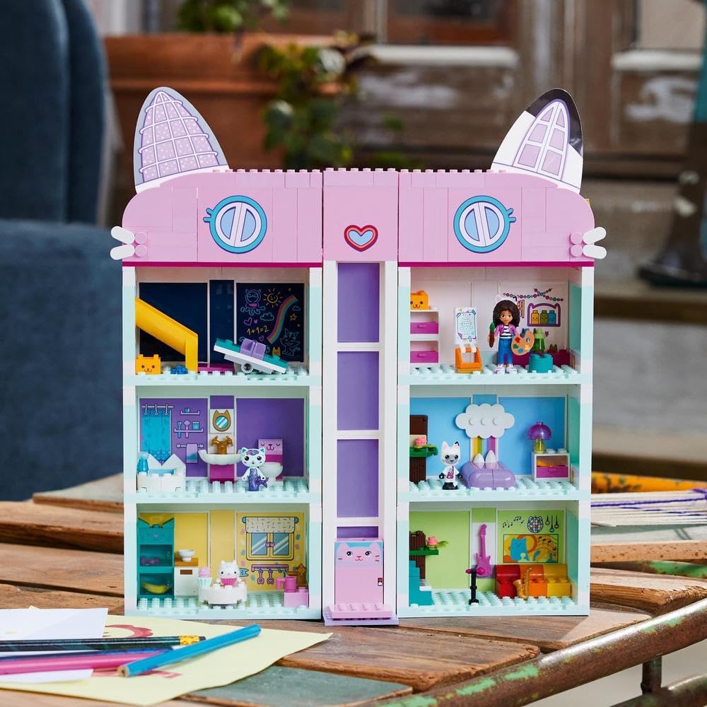 LEGO Gabby’s Dollhouse Toy Playset 10788, 4 Floor 8 Room Dollhouse with Gabby, Pandy Paws, MerCat & Cakey Figures Plus Accessories, Dollhouses for Kids Ages 4+