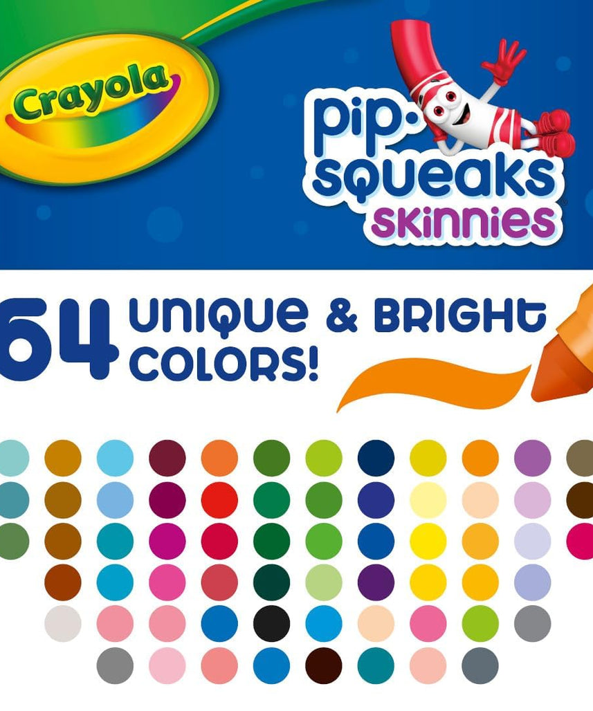 Crayola Pip-Squeak Skinnies Washable Markers, 64 Count