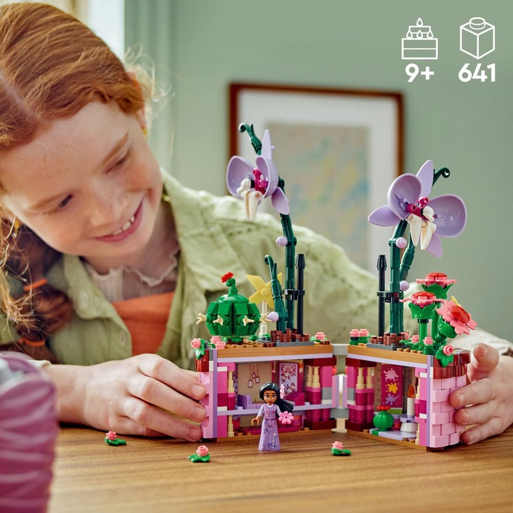 LEGO | Disney Encanto Isabela’s Flowerpot, Buildable Orchid Flower Toy for 9 Plus Year Old Kids, Girls & Boys, with Film Character Minidoll Figure, and Cactus, Fun Birthday Gift 43237