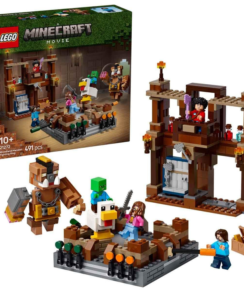 LEGO Minecraft Woodland Mansion Fighting Ring - Interactive Building Toy - incl. a Baby Zombie, Steve, Garret & Henry Minifigures - Movie Set for 10+ Year Old Boys, Girls & Gaming Fans - 21272