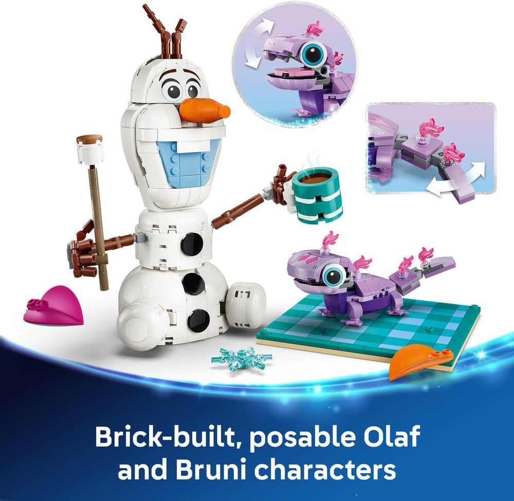 LEGO | Disney Frozen Olaf and Bruni's Picnic Fun Toy - Snowman Figure w/a Picnic Blanket & Accessories - DIY Bedroom Decor - Gift for 7+ Year Old Girls & Fans - 43287